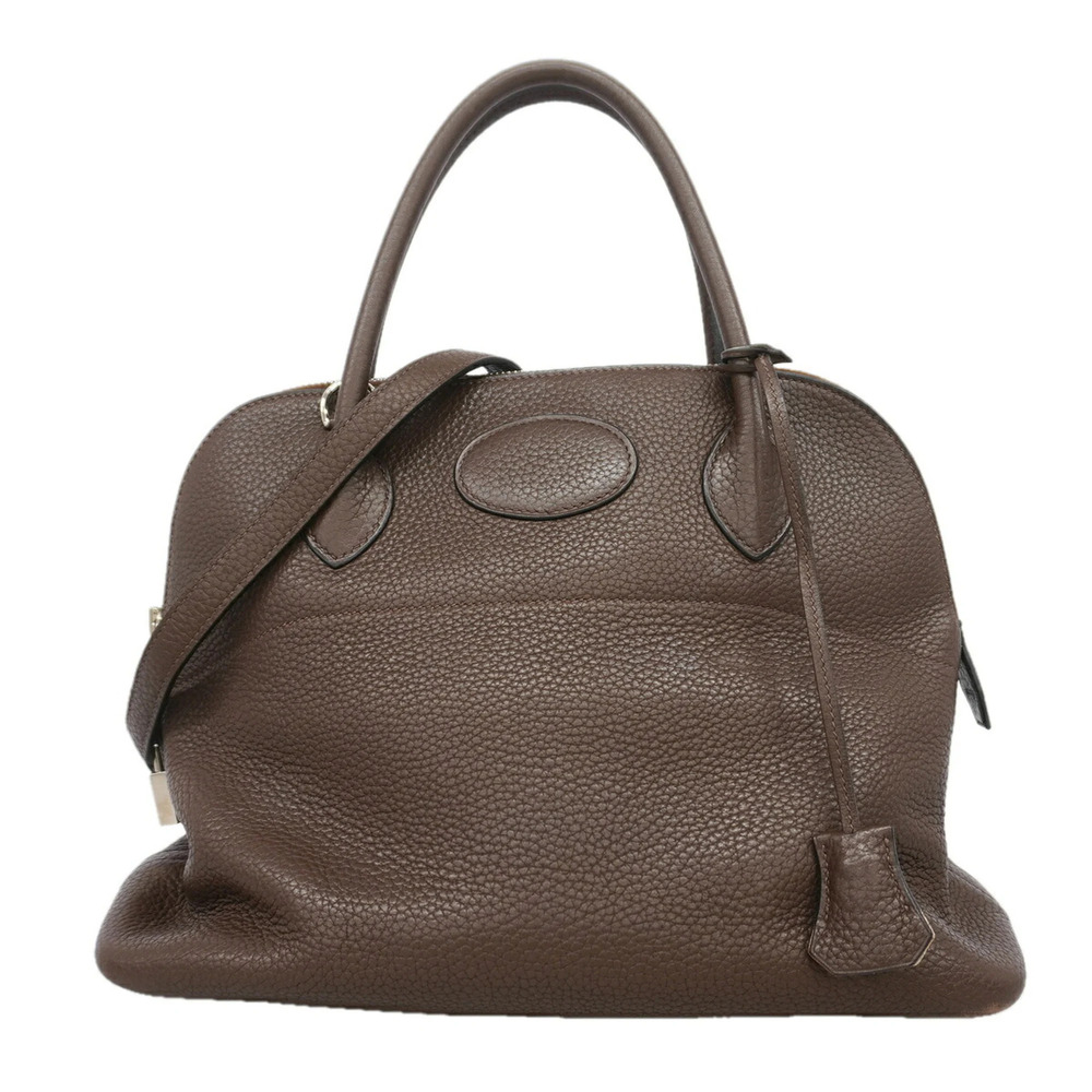 Hermes Bolide 31 handbag, Taurillon Clemence leather, Cacao color, □M stamp, ...